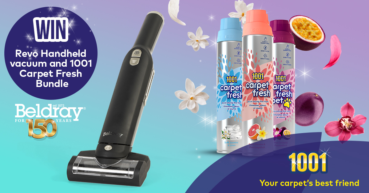 1001carpetcare's tweet photo. It's competition time!🎉
We've teamed up with #beldray to giveaway the Revo cordless handheld vacuum and 1001 product bundle!
To enter, follow us, like this post and tag a friend who loves a carpet refresh😍
Click for tips to clean your car interior: https://t.co/Zak02ToGSS https://t.co/F3bm0ll0sv