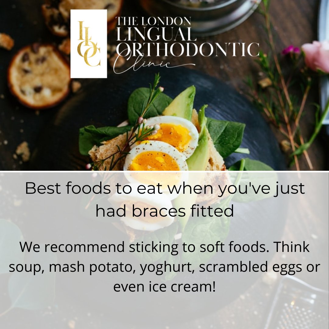 Worried about what to eat when you've just had your braces fitted? Here are some of the foods we recommend!

Have a look at our delicious recipes on our website: ow.ly/9cK830shirI

#LLOC #LondonLingual #dentist #oralhealth