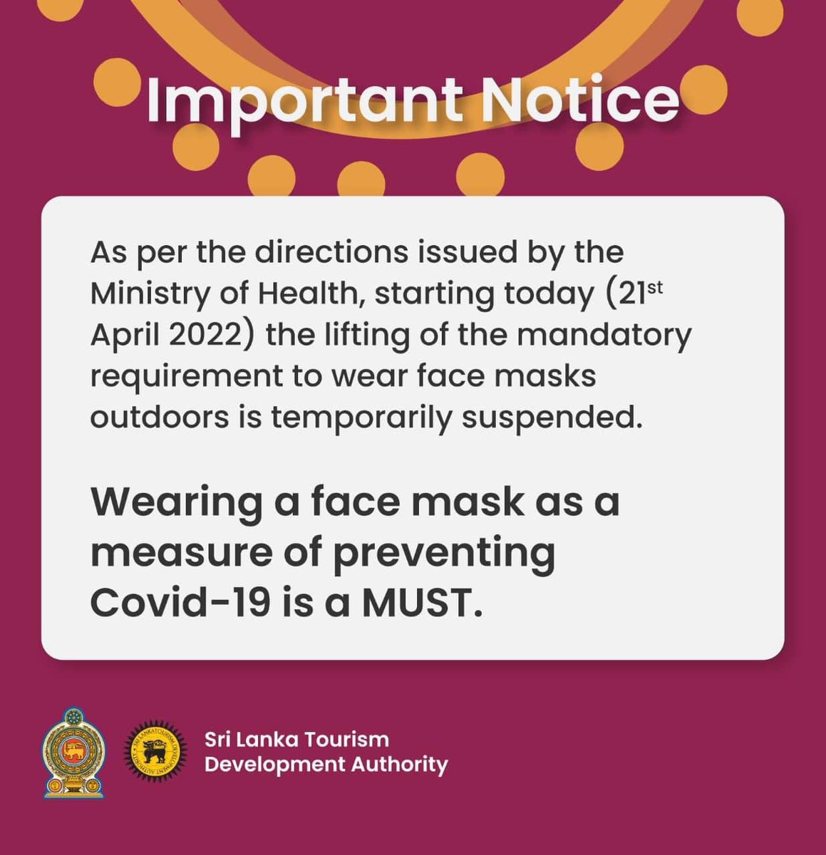easwaranrutnam's tweet photo. Wearing face masks outdoors has been made mandatory again #Srilanka #lka #facemask #COVID19 https://t.co/u8Xd7W2TuV