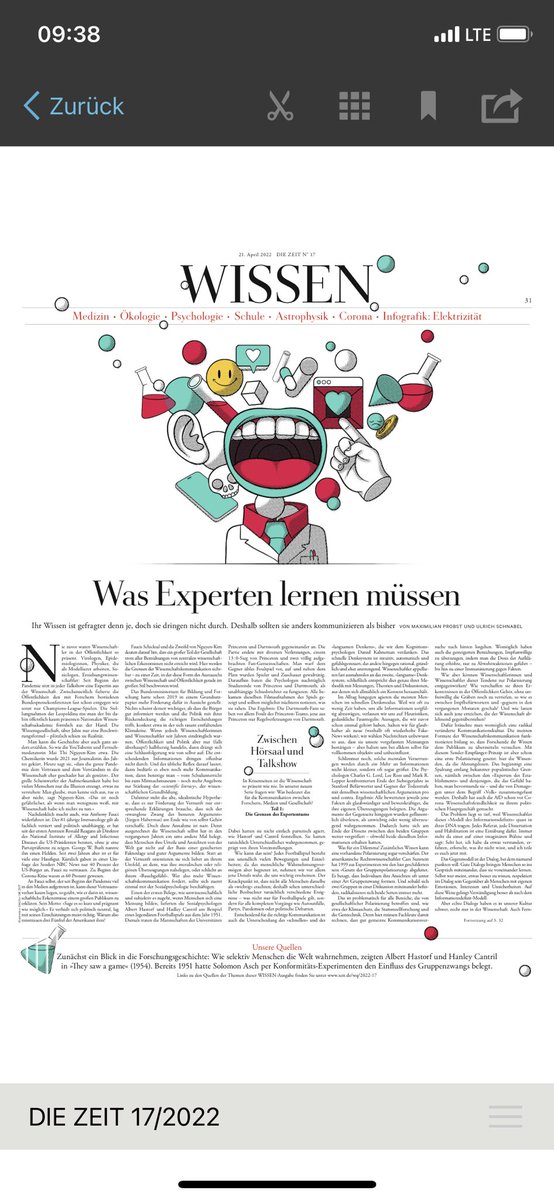 „Kommunikation ist – gerade für Wissenschaftlerinnen und Wissenschaftler – keine Zusatzqualifikation unter vielen, sondern ein Arbeitsfeld, das für den zukünftigen Zusammenhalt der Gesellschaft zentral ist,“  so <a href="/schnabelu/">Ulrich Schnabel</a> &amp; M. Probst in der neuen Serie zur #Wisskomm in <a href="/DIEZEIT/">DIE ZEIT</a>