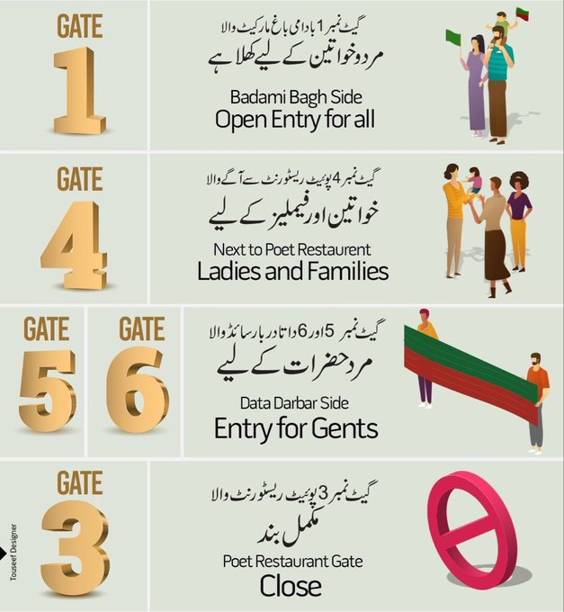 AndleebAbbas's tweet photo. Minar-e-Pakistan jalsa is going to be really huge...Come be a part of this historic moment.
Here's the entry points, please spread this far and wide....
#امپورٹڈ_حکومت_نامنظور https://t.co/tWn6caPZqK