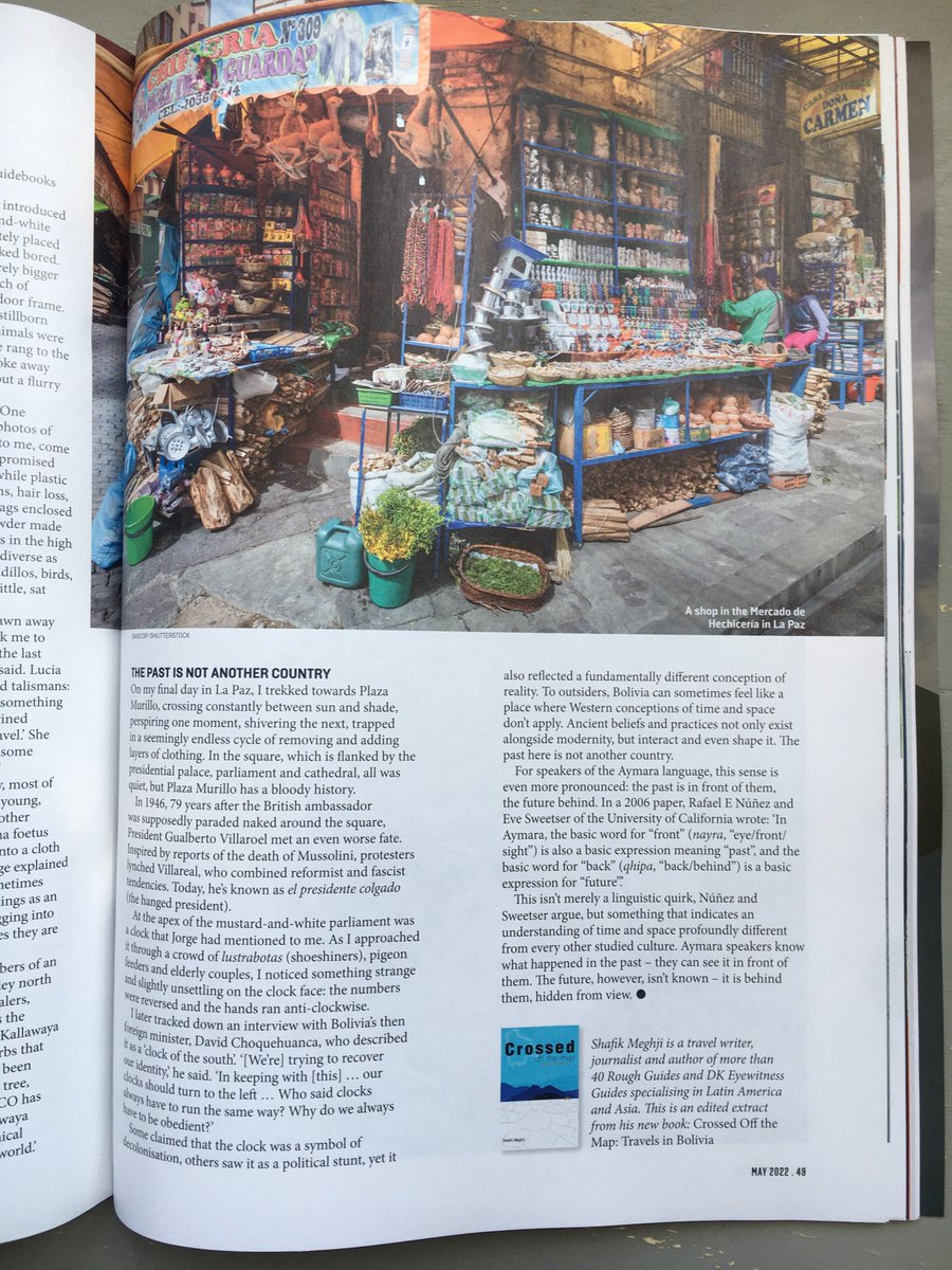 ShafikMeghji's tweet photo. ‘A fascinating combination of good travel writing, history lecture and an exploration of [Bolivia’s] modern-day challenges.’ 

Chuffed with @burton_burt's review of #CrossedOffTheMap in the new @GeographicalMag alongside an extract on El Alto, Bolivia’s youngest and highest city. https://t.co/p6w5pTmjUY