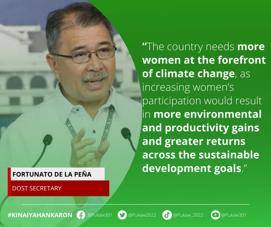 Pukaw2022's tweet photo. DOST, gipadayag ang importansya sa mga kababaihan sa mga isyung pang-kinaiyahan.

Cymon V. Abarsolo, via PUKAW news.
#KINAIYAHANKARON
See full story here: https://t.co/Axf9ftzagx https://t.co/PG3roJPgb5