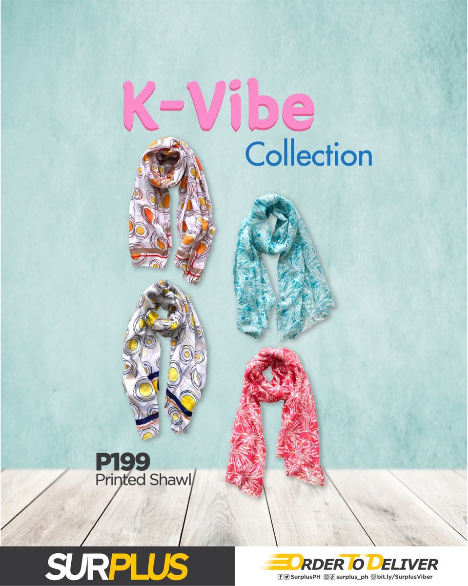 SurplusPH's tweet image. Cover up against extreme sunlight but make it fashion! Spread the #KVibe with these intricately-patterned, printed shawls. 

• Order To Deliver, call your nearest Surplus branch to order 
bit.ly/OTDcontacts