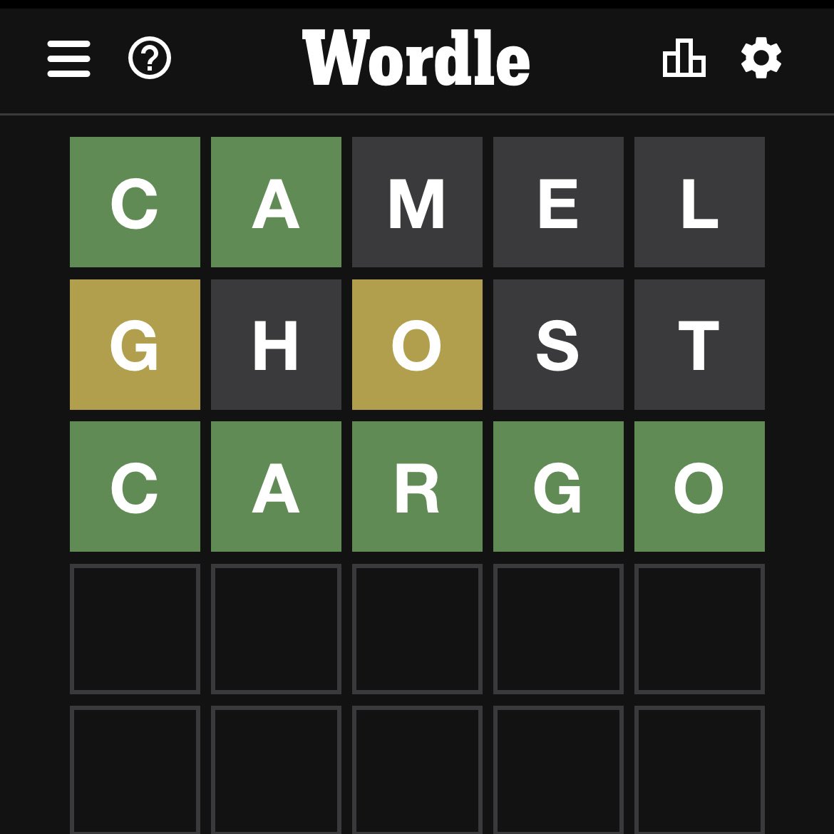 BIG fan of yesterday’s Wordle 🎉#CARGO