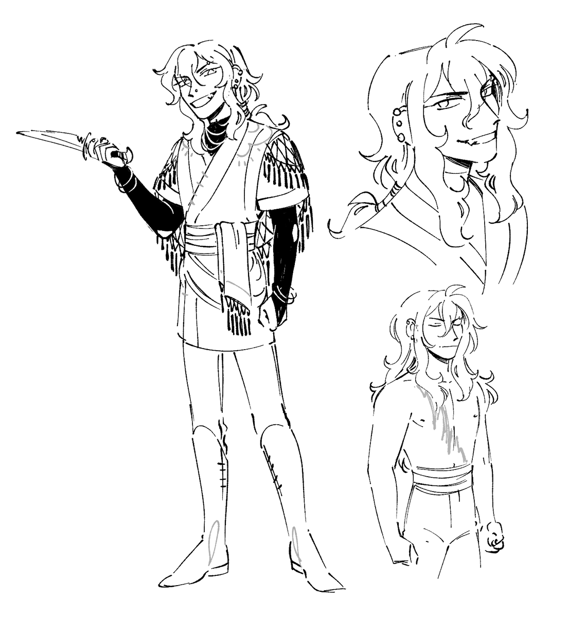 sketches from tonight! designing mihai and then some of the usual suspects 