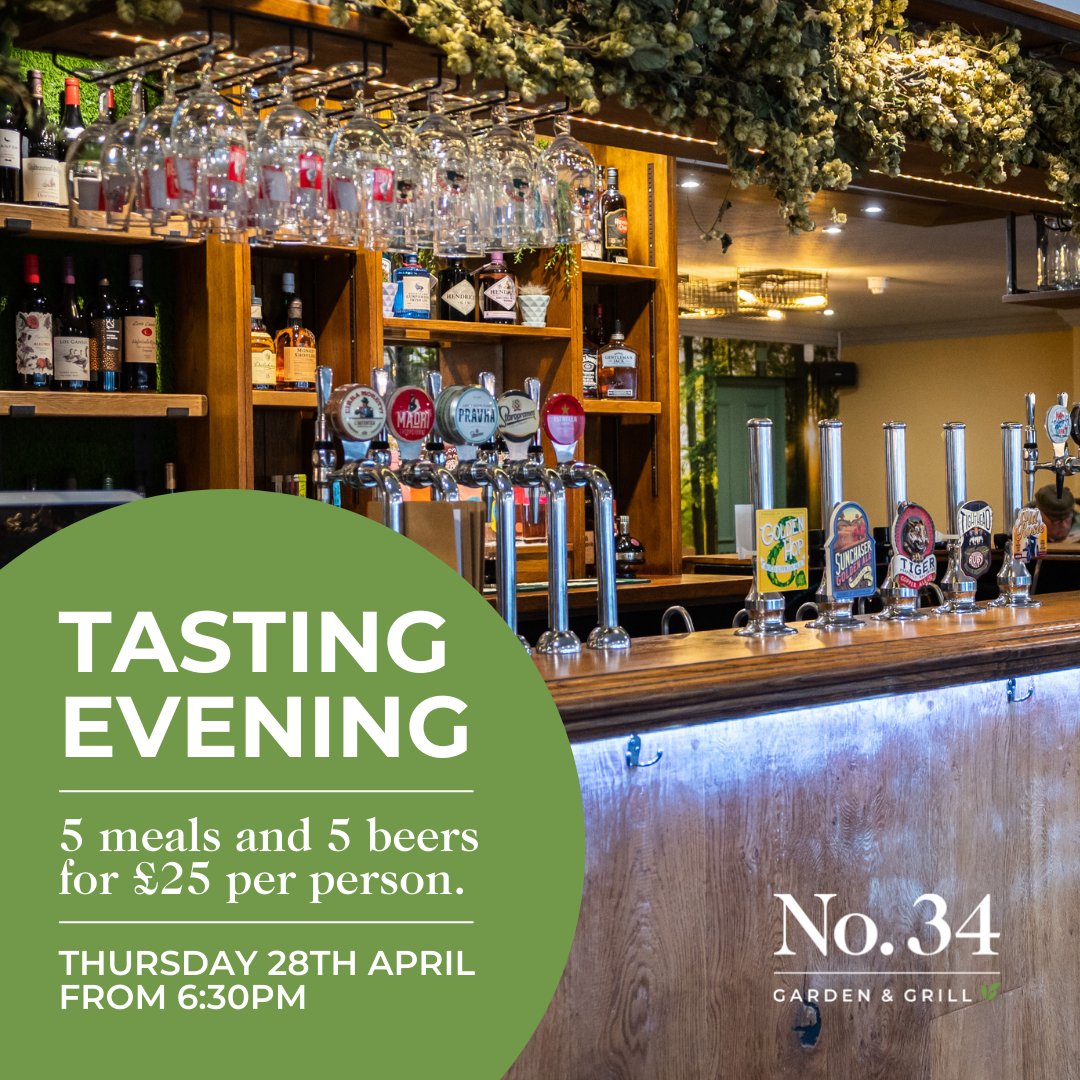 no34gardenandgrill (@34gardengrill) on Twitter photo TASTING EVENING π±
Join us on Thursday 28th April for a delicious tasting evening.
Sit back, relax and enjoy 5 mouth-watering meals and 5 beers for just Β£25 per person!
To book your table call 01926 496 705 or email enquiries@no34gardenandgrill.co.uk TASTING EVENING π±
Join us on Thursday 28th April for a delicious tasting evening.
Sit back, relax and enjoy 5 mouth-watering meals and 5 beers for just Β£25 per person!
To book your table call 01926 496 705 or email enquiries@no34gardenandgrill.co.uk