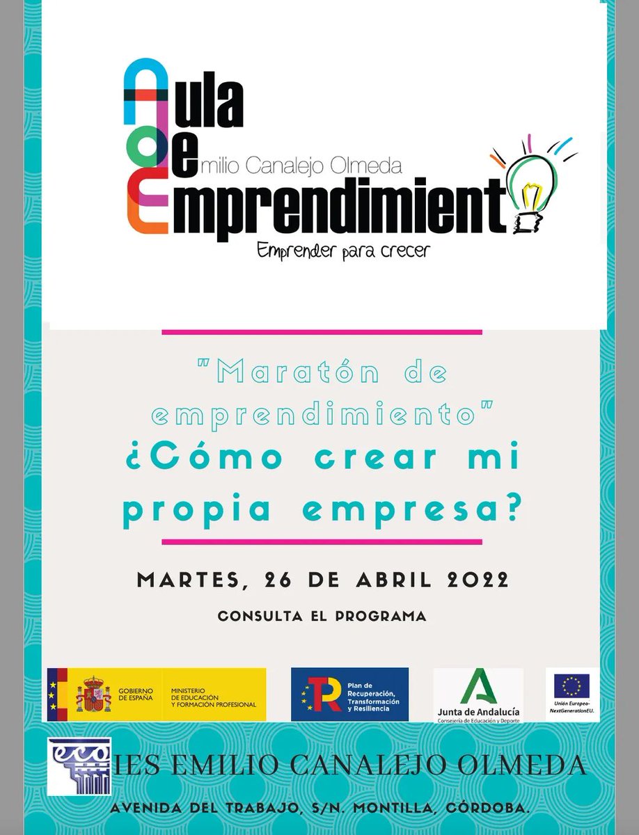 ieseco's tweet photo. ¿Sabías que nuestro centro cuenta con un Aula de emprendimiento? Pues estamos de enhorabuena, el próximo martes 26 de abril vamos a inaugurarla 😎🥳 #adeieseco #auladeemprendimiento https://t.co/mP7iVDKwM5
