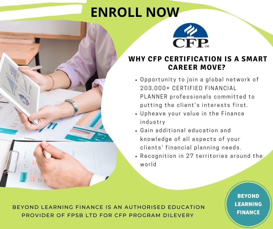 beyondlearningt's tweet image. Enroll Now for CFP Certification Program
Dm 
Reach me at :
🌐 beyondlearningfinance.com
📞+91 9819288513 
✉️ beyondlearningteam@gmail.com
#certifiedfinancialplanner #cfp #finance #financialadvisor #financialplanning #fintech #entrepreneur #beyondlearningteam #fpsb #womaninbusiness