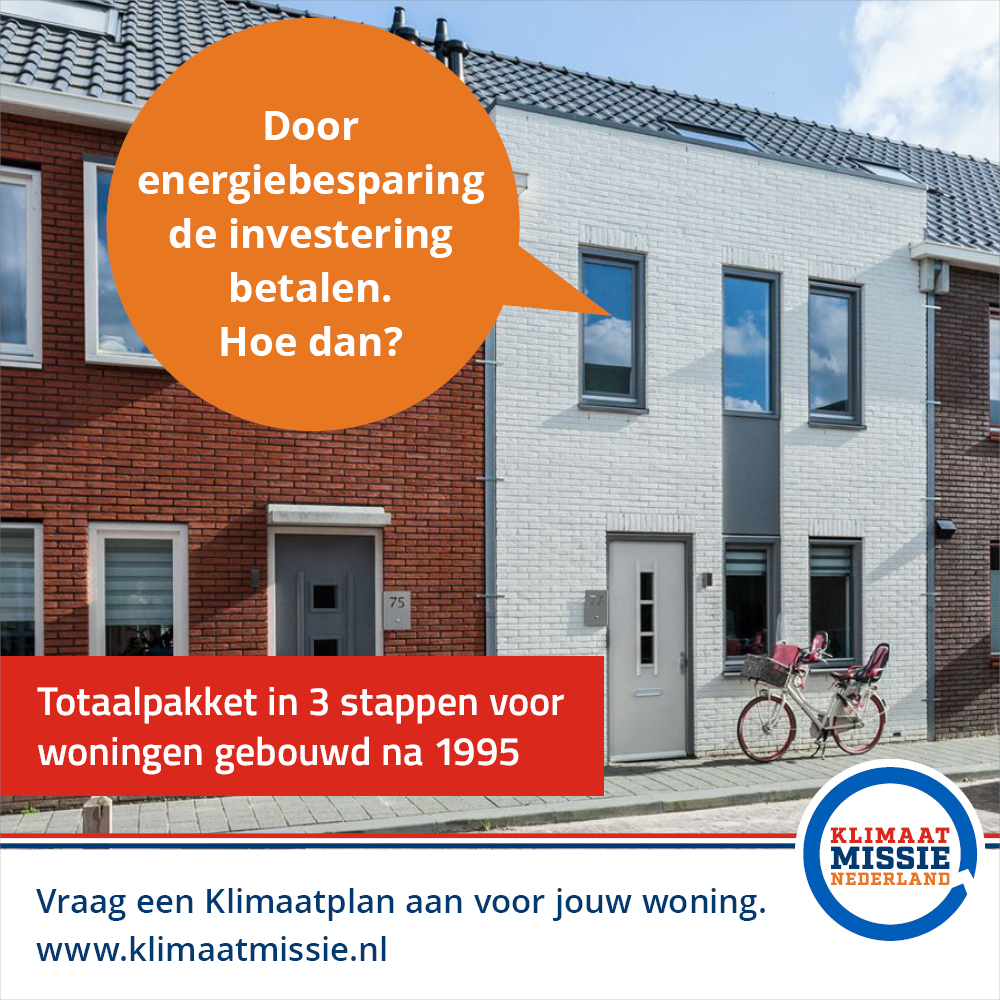 Comfortabel, energievriendelijker en gezonder wonen. Investering duurzame maatregelen financieren met besparing op je energierekening, het kan echt!  <a href="/klimaatmissie/">Klimaatmissie Nederland</a>  #energiezuinig #aardgasvrij #warmtepomp #comfort #investering #woning #leusden #amersfoort #hoevelaken #nijkerk