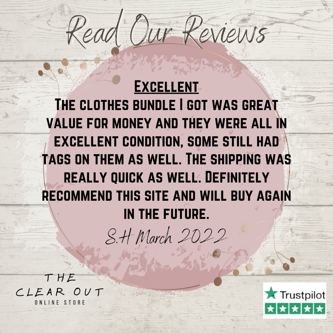 theclearoutstor's tweet photo. Not sure if you should order through us?
Let our customers convince you 😉
With many fantastic reviews on Trustpilot, Google and Facebook, there's so many reasons to give us a try ♻️
#SmallBusiness #savefromlandfill #prelovedfashion #secondhandshop #thriftedfashion https://t.co/7jZKboESsi