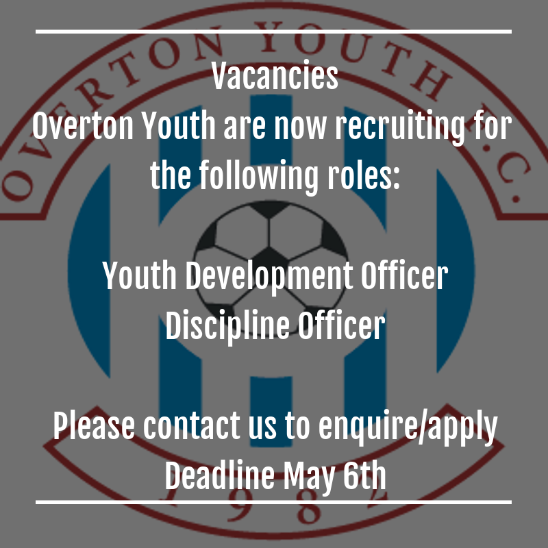 overtonyouthfc's tweet photo. Overton Youth are currently recruiting for a Youth Development Officer &amp; Discipline officer. If you are interested in volunteering in either position, please contact us through any of our social media channels or our website.  #JoinTheFamily #Volunteer #SupportGrassrootsFootball https://t.co/qrCvt8bcIq