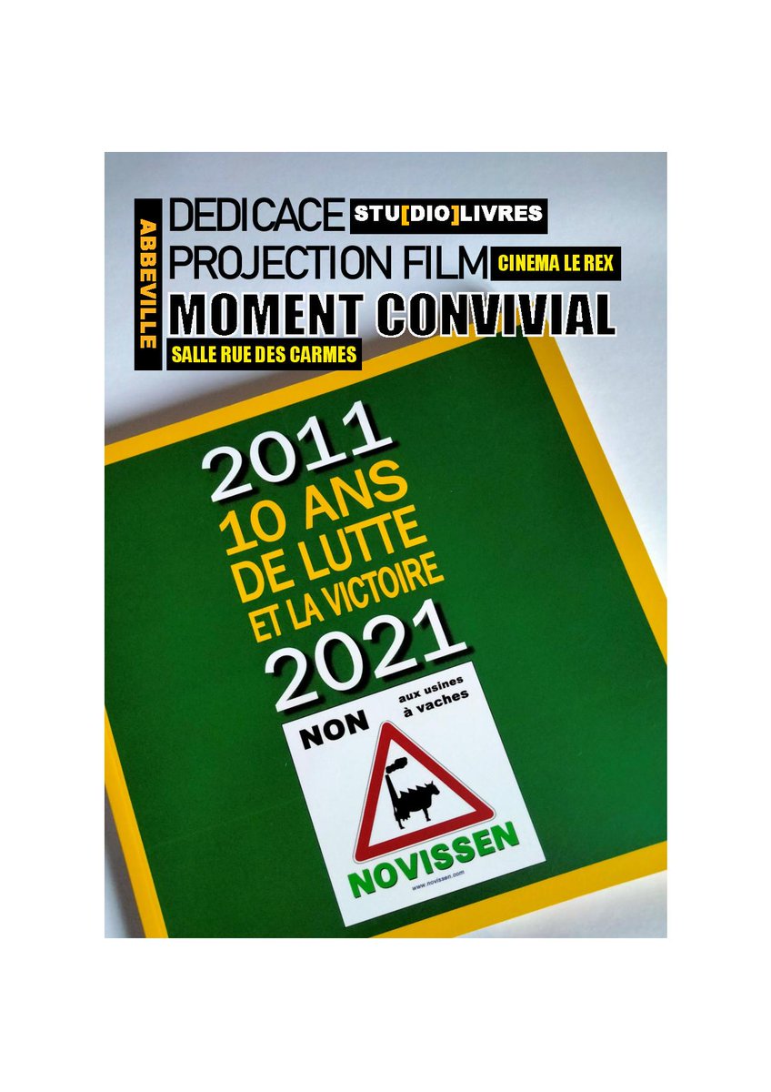 novissen's tweet photo. NOVISSEN propose :
Le Samedi 7 mai de 10h à 12h et de 14h à 18h
La dédicace du livre "Novissen 10 ans de lutte et la victoire"

à la librairie STUDIO LIVRES : Place Max Lejeune ABBEVILLE

avec les présidents successifs : M. KFOURY, F. CHASTAGNER et notre dessinateur B. DUFOUR. https://t.co/eODXuP30em