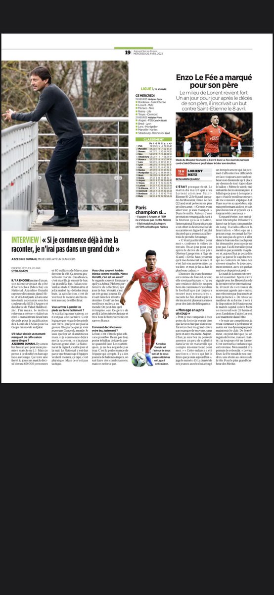 « Tu joues un match décisif devant 60 000 personnes et 40 millions de marocains derrière la télé. Ça restera gravé toute ma vie. Casablanca c’est ma ville je suis né là-bas, j’ai grandi là-bas.»
Retrouvez l’interview d’ <a href="/AzzedineOunahi/">Azzedine Ounahi</a> dans <a href="/le_Parisien/">Le Parisien</a> 📰 
#AngersSCO #LeParisien