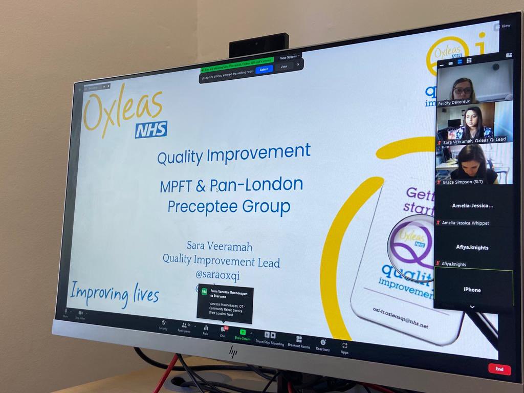 Huge thank you to @saraoxqi coming on to talk about QI in our first ever joint Pan-London & MPFT Preceptee Meeting! We went onto discuss Quality Assurance/CQC prep as a Band 5 & how it all this links to Preceptorship! 60+ NQP AHPs yesterday 🙌🌟🤗 #ahppreceptorship