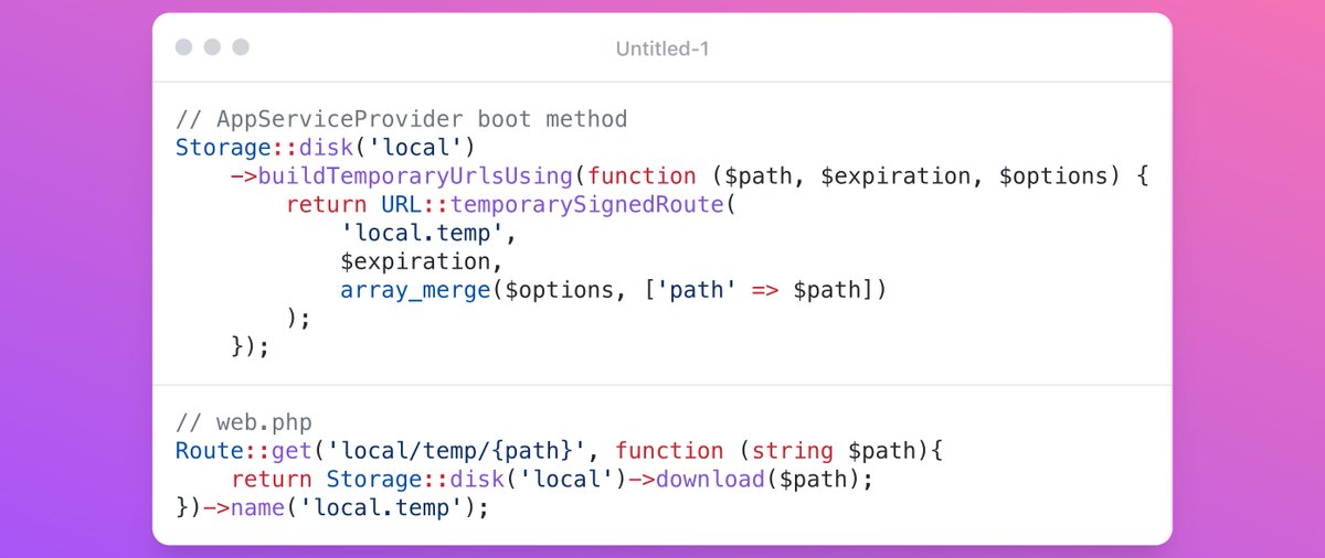 You can add `temporaryUrl()` to any storage driver