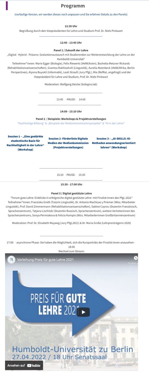 bolognalab_HU's tweet photo. #SaveTheDate: Am 27.04.22 begeht die @HumboldtUni im Rahmen eines #DiesAcademicus ihren #TagDerLehre 2022. In drei Online-Runden wollen wir über die #DigitaleLehre &amp; die Zukunft der Lehre diskutieren. Details zum Programm gibt’s hier: https://t.co/1D3iVgaZQ7 https://t.co/6VyOzoeIp0