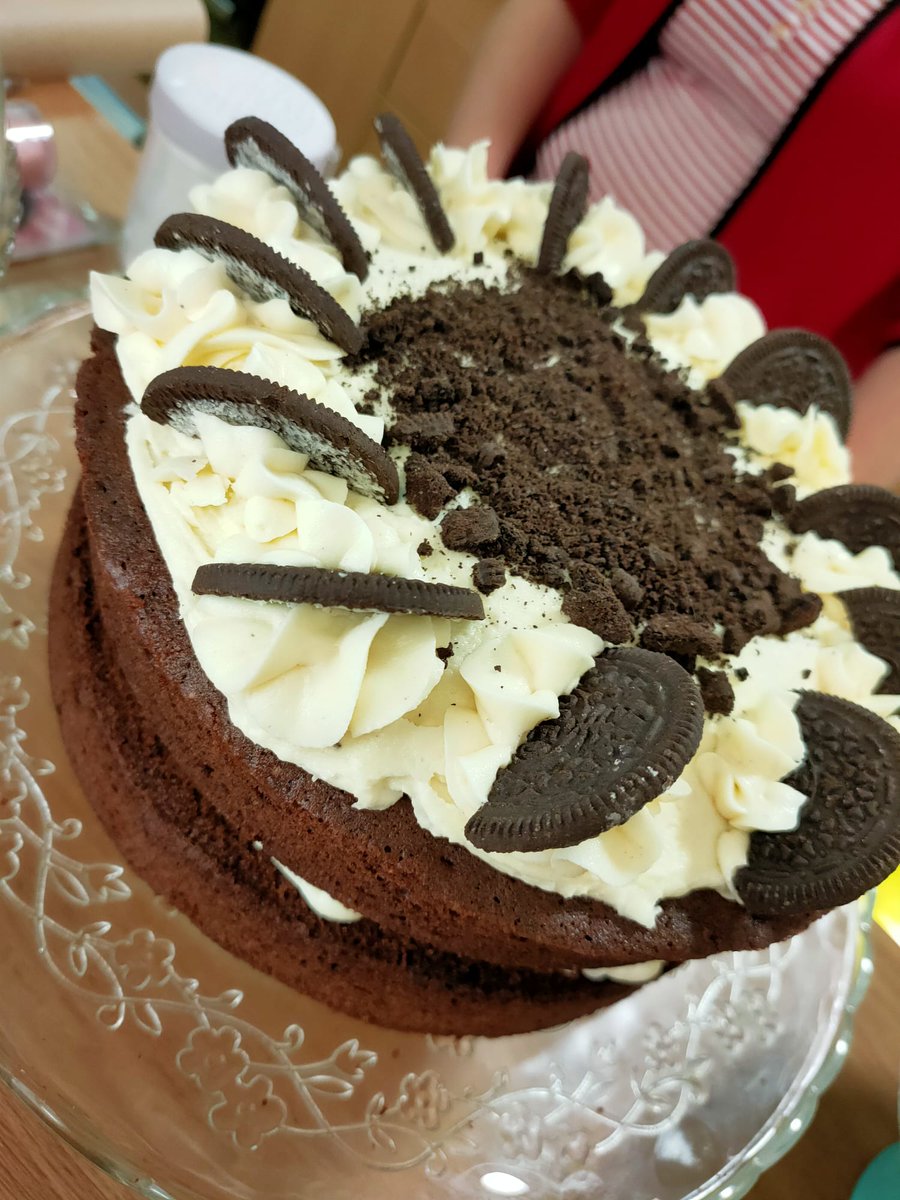 PastonFarmCF's tweet photo. Did someone say Oreo #cake?! 
If you fancy trying a slice of this new bad boy head on down to the #cafe today, we are open until 1.30pm.
Also, @cpslmind are in with their #GoodMoodCafe too from 11am, so you can #Chat #Community #Charity #MIND #MentalHealth #Peterborough https://t.co/iRfkJJNkzp