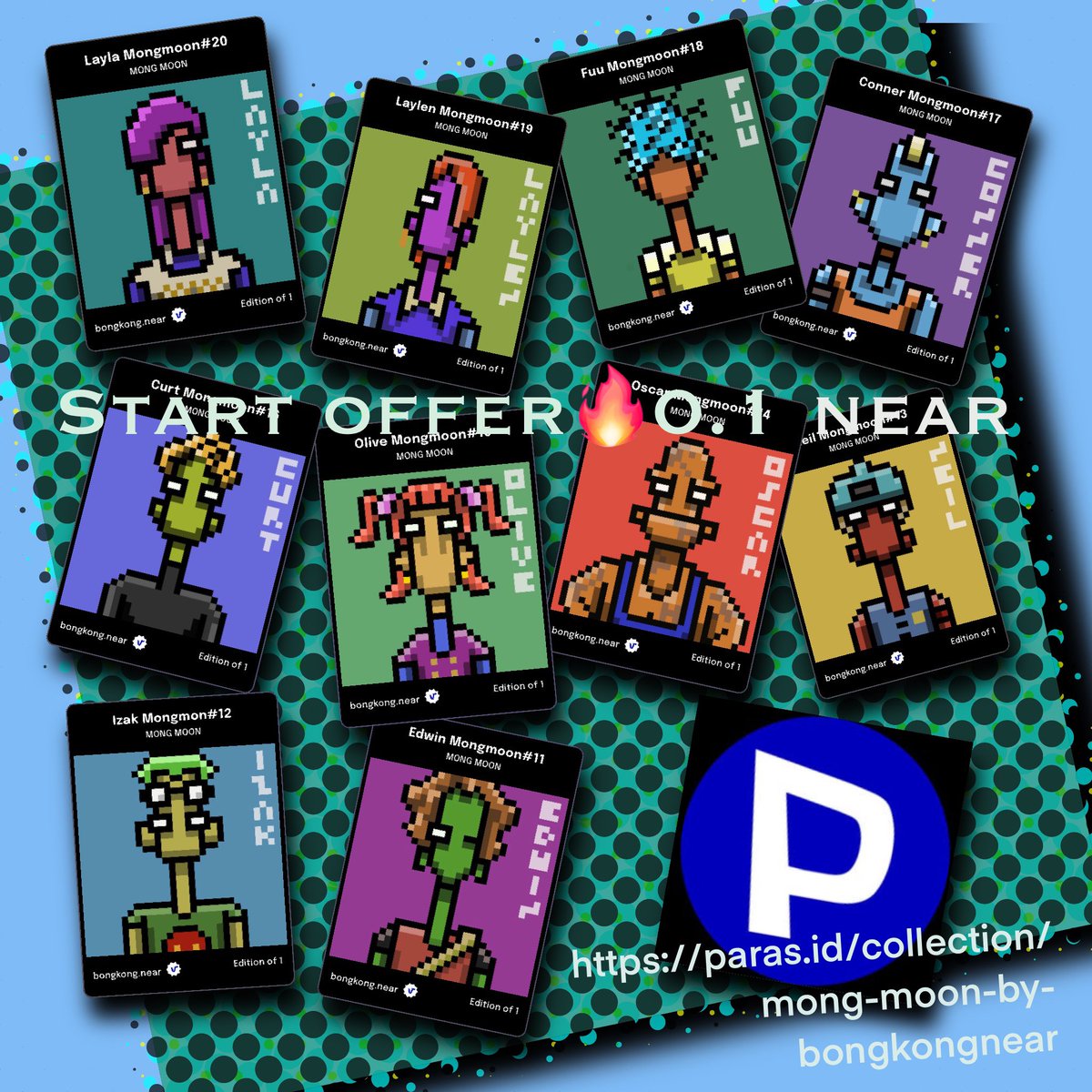 nft_bongkong's tweet photo. Let's go into the offer. Starting at 0.1 near only.
https://t.co/GTn989XXb0 

#PARASnft #nearNFTs #NFTCommunity #NFTmarket #NFTartists #NFTTHAILAND #NEARcollector #NEAR #Cryptoart @ParasHQ https://t.co/SzPBYC3Ify
