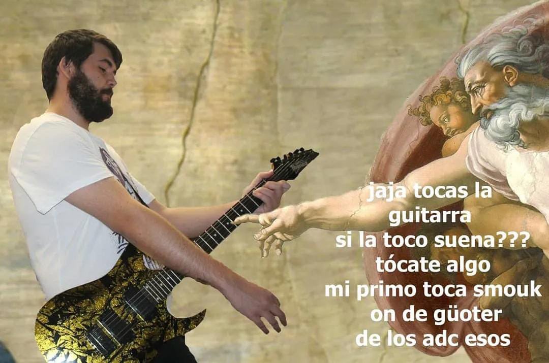 23 años y no ha dado una sola clase de música. Pretende tocar electrónica funky con una guitarra de metalcore y un pedal descatalogado. Aún así, viene a divertirse sin hacerle demasiado daño a nadie. Wikipedia andante.
BIENVENIDO GINÉS <a href="/Tertulfo/">Tertulfo</a>