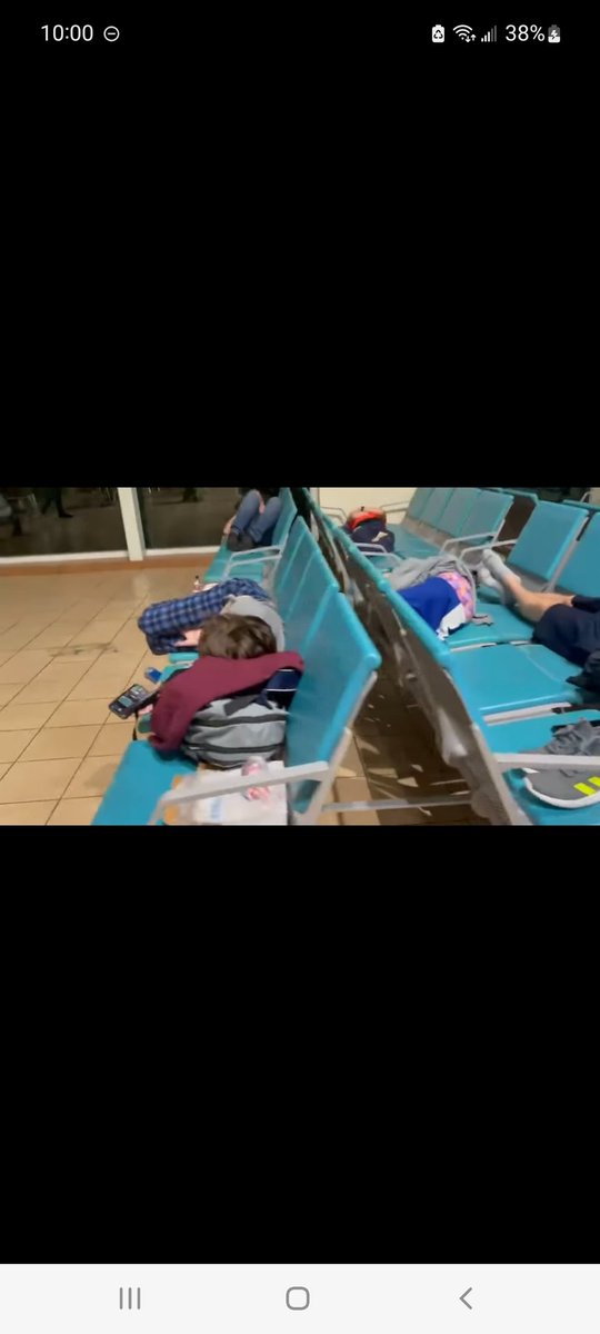 Michael57053756's tweet photo. @AmericanAir @avoqueeen American Airlines didn't even have a blanket or something for the trapped passengers of AA860 4/15/2022.
Sleep on the benches they said! https://t.co/0HWKGRYVZO