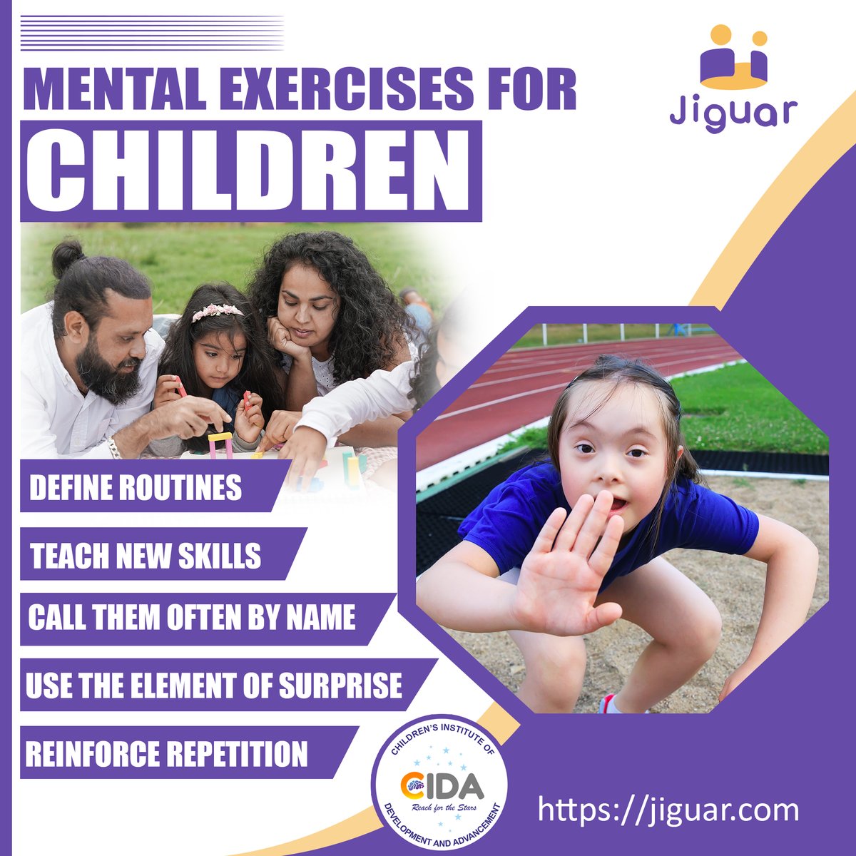 JiguarInc's tweet photo. Mental exercises for Children
•define routines
•Teach new skills
•Call them often by name
•Use the element of surprise
•Reinforce repetition
#childgrowth #childgrowthchart #childmonitoringapp #developmentalgrowth #Jiguar #Jiguarapp #mentalexcercises @jiguarinc https://t.co/VwFJhGwT2O
