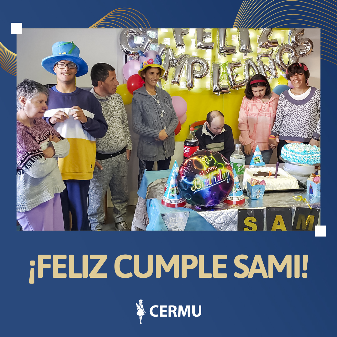 CERMU1's tweet photo. Sami vive en Cermu hace muchos años. Sus padres fallecieron y desde entonces este es su lugar en el mundo 🥰
.
Sus 49 años fueron festejados como merece: con cosas ricas para compartir, decoración especial y una torta exquisita. 
.
Feliz vida Sami, te queremos mucho 💙 https://t.co/797gusup28