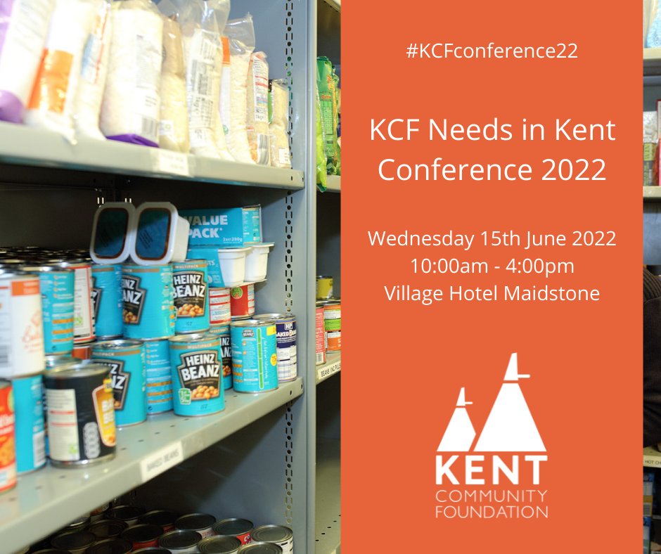 We're delighted to invite you to our KCF Needs in Kent Conference 2022, where we'll explore the emerging needs of the county following the pandemic.

📅15th June | 10am-4pm
📍Village Hotel
🥪Lunch &amp; refreshments

Book your FREE place👉kentcf.org.uk/KCFConference

#KCFconference22
