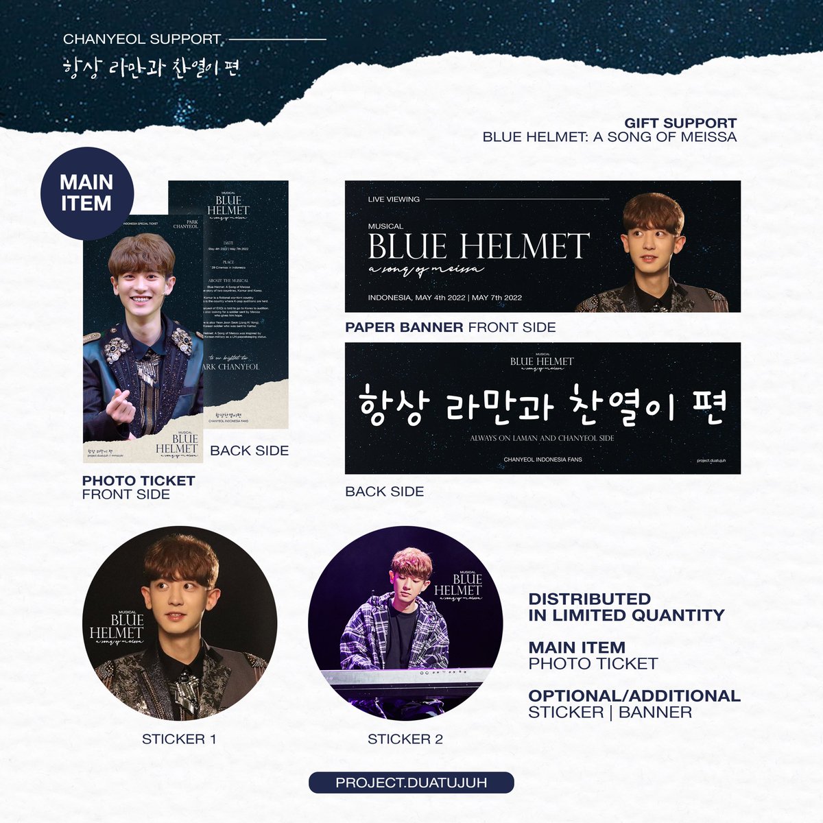 projectduatujuh's tweet photo. Blue Helmet: A Song of Meissa Support
Freebies Distribution

🎁 Photo Ticket | Sticker | Banner
📅 May 4th &amp; 7th 2022
📍 29 Cinemas in Indonesia

Rules: Show your ticket purchase to the PIC

Check the PIC list on poster
(all username are all in Instagram)

photo by @mmscykr 🤍 https://t.co/K0xHLHHVkz