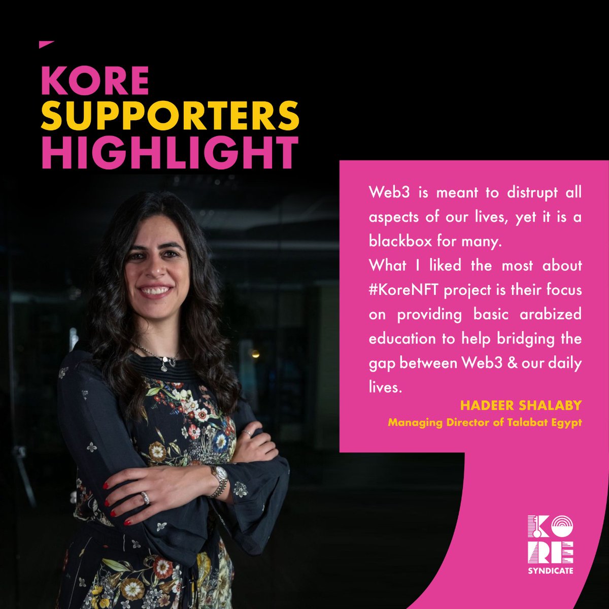 KORENFT1's tweet photo. متوقع ان Web3 يحدث تغيير كبير في كل نواحي حياتنا، لكن لسه يعتبر صندوق تسود للكثير من الناس" 
ده كان رأي هدير شلبي احد اهم داعمي كور و المدير التنفيذي لشركه طلبات مصر قالت ان 

Hadeer Shalaby
Managing Director of Talabat Egypt https://t.co/rfdFKk5DJ0