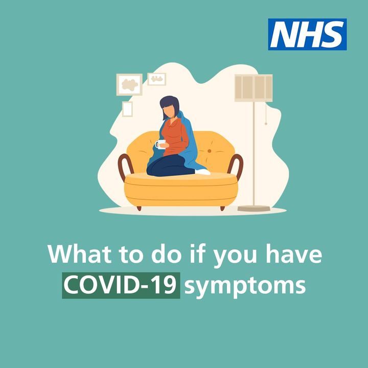 NHSuk's tweet photo. Try to stay at home and avoid contact with others if you have symptoms of COVID-19 and you either:

➡️ have a high temperature
➡️ or you do not feel well enough to go to work or do your normal activities.

Find out more about symptoms and testing 👉 https://t.co/t6opOErrbE https://t.co/ldjIfoirwU