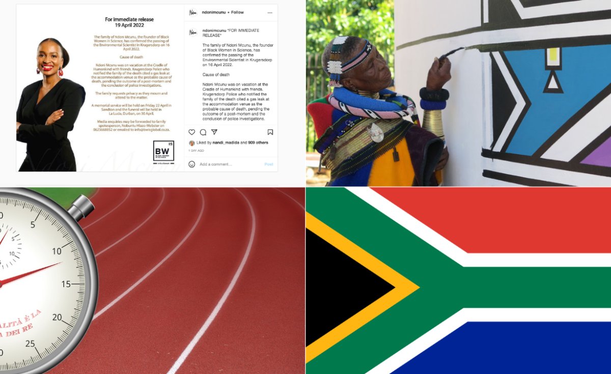 allafrica's tweet photo. What's Happening In South African News - April 21, 2022 @allafrica: https://t.co/rEav8igMW8 #SouthAfrica #NdoniMcunu #BWIS #EstherMahlangu #WaydeVanNiekerk #SAChamps https://t.co/u4MNWVm7v3