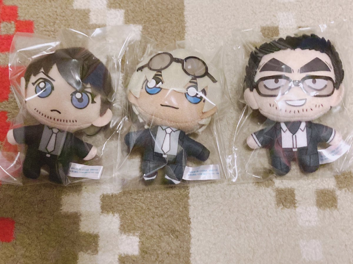 Detective_1202's tweet photo. ラッキーくじのマスコットぬいは4つ当たって、公安組が揃いました🙌今日の分でふるぬいかざぬいが立て続けに出てきたからびっくりした💦だてぬいも当たって警察学校組は3人に😊残り2人を引ければ警察学校組が揃うんだけど行けるかな？😖ここまで来たら引きたい💦

#セガラッキーくじ
#ハロウィンの花嫁 https://t.co/mTseDSonPj