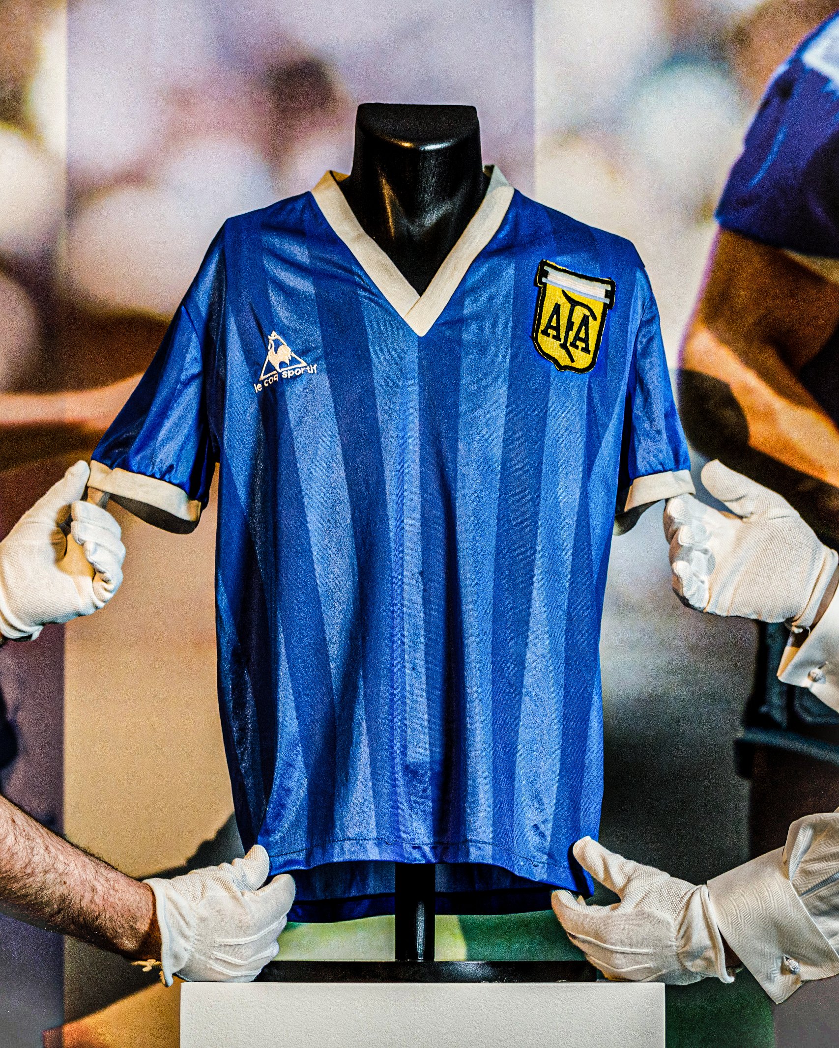 GOAL on X Diego Maradona s Hand of God shirt has smashed the record for the most expensive football jersey in history after an early bid of 4 million at auction The