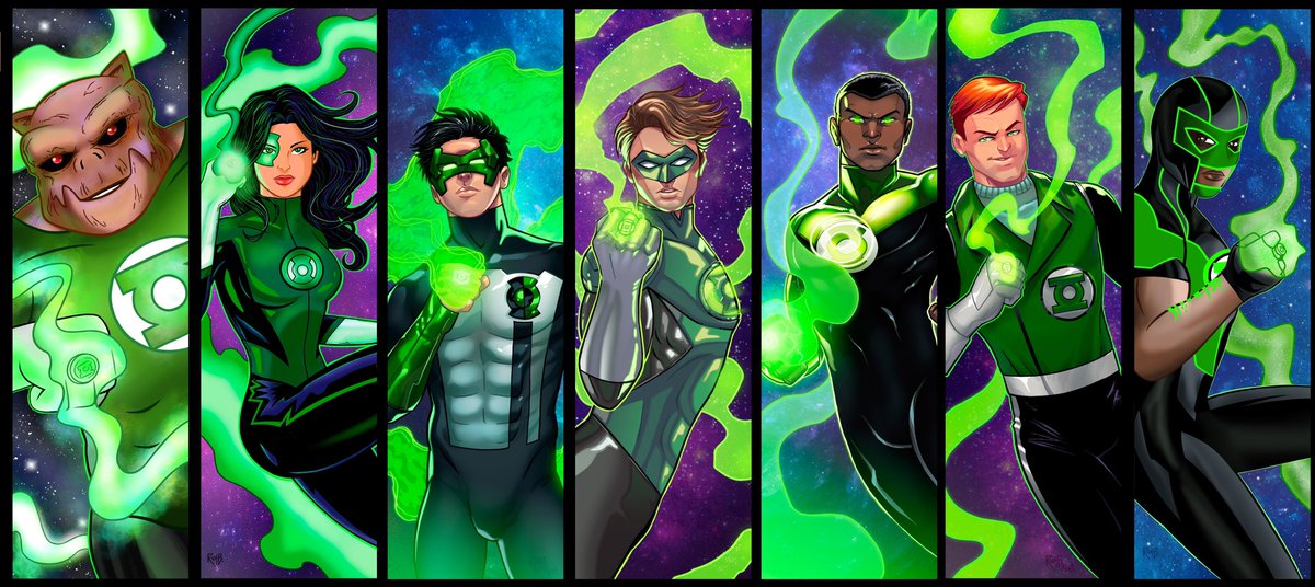 Green Lantern Grouping - Art by me. Colors on Hal, John, Kyle and Guy by <a href="/Igloinor/">igloinor, he can do it all day</a> and the rest by me. #GreenLantern #dccomics