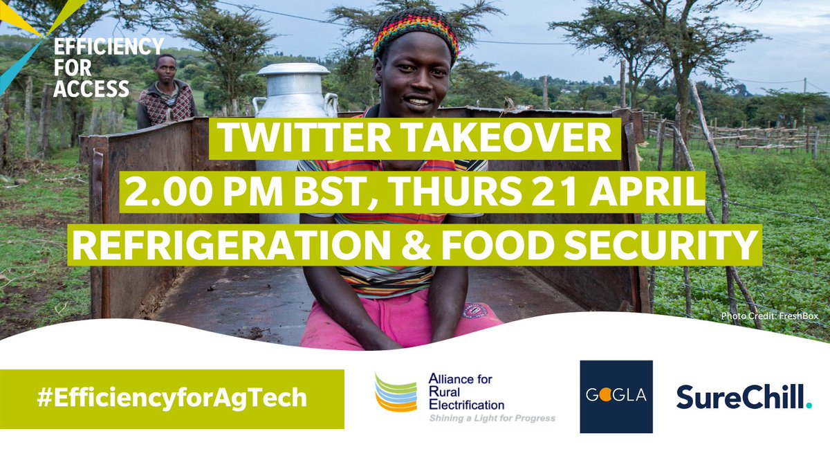 EforA_Coalition's tweet photo. ❄️ It's our turn! @Sure_Chill here, taking over the Efficiency for Access Twitter for the next 30 minutes! We'll share how our cutting-edge technology helps farmers store food and increase their incomes! #EfficiencyforAgTech https://t.co/vsAZYtsHHN