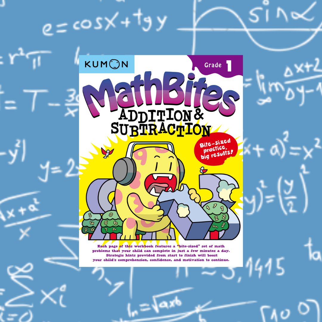KumonPublishing's tweet photo. Check out our MathBites workbooks! Each page features a small, “bite-sized” set of tasks that your child can do in only a few minutes to boost their comprehension, confidence, and motivation to continue. #MathBites #kumonpublishing #kumonbooks #kumonworkbooks #kumonbks https://t.co/2md8DuZnrb