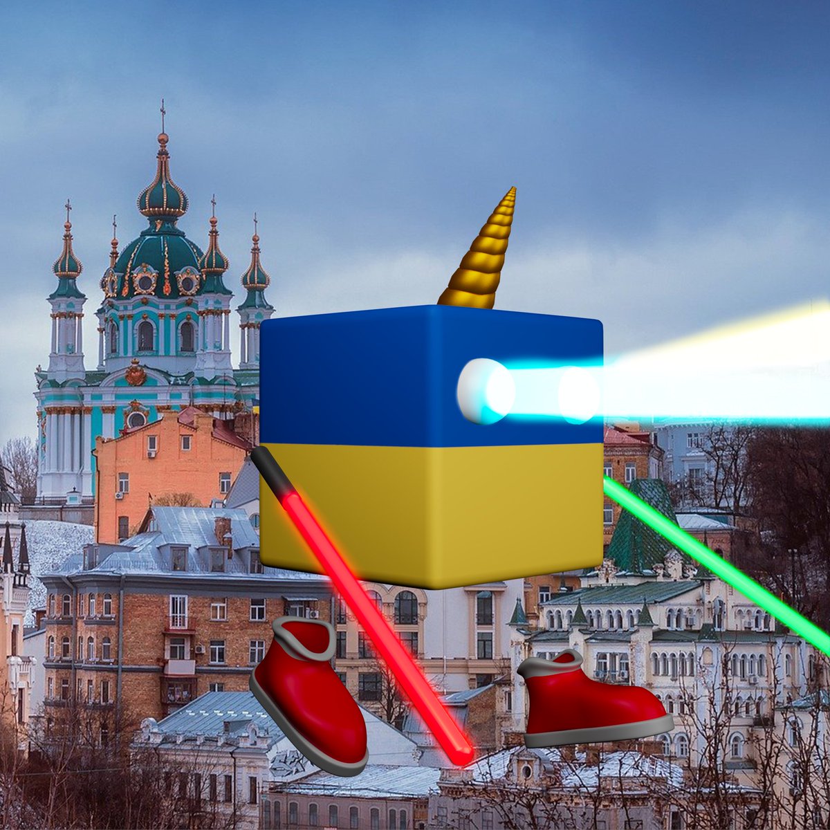 MetaCubiesNFT's tweet photo. 🇺🇦🇺🇦Ukraine has many beautiful places that Cubies want to explore. Because of war, many lives are gone.

Just hoping the war will end soon.🇺🇦🇺🇦

#egld #TrustMarket #NFTs #NFTGiveaway #Cube #banana #bananaday #elrond #elrondnft #crypto #nft #nftart #3d #StandWithUkraine #Peace https://t.co/Ym4yrp8Xiw