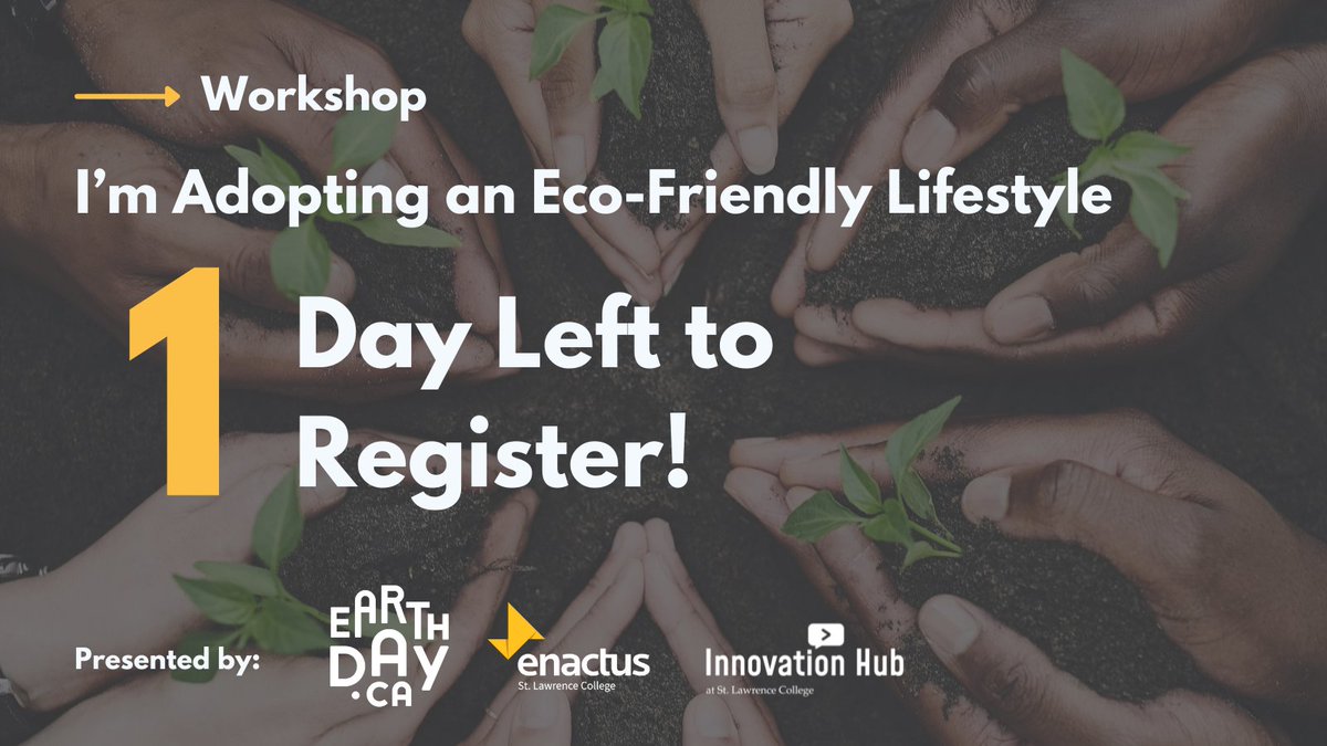 Enactus St. Lawrence College (@enactusslc) on Twitter photo 1 day left to register for the workshop tomorrow from 1:30-2:30 PM in collaboration with <a href="/EarthDayCanada/">Earth Day Canada</a>!
Register here: us02web.zoom.us/webinar/regist… 1 day left to register for the workshop tomorrow from 1:30-2:30 PM in collaboration with <a href="/EarthDayCanada/">Earth Day Canada</a>!
Register here: us02web.zoom.us/webinar/regist…