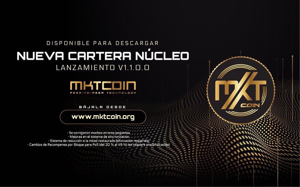 marketcoin_dev's tweet photo. HARD FORK: UPDATE v1.1.0.0. 

· Lots of small bugs fixed
· Improvements in the synchronization system
· Restored halving system (fork required)
· Block reward, changed for PoS (from 20% to 45%) (fork required)
• No new coin out fork.

#Mktcoin #Blockchain #Fork https://t.co/65l9RKUhjk