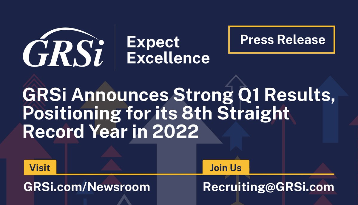 Looking to combine your experience with a world-changing mission? Check out our careers page today. 

Details: grsi.com/newsroom/
Jobs: grsi.com/careers/

#HealthIT #DefenseIT #Hiring #MissionsThatMatter