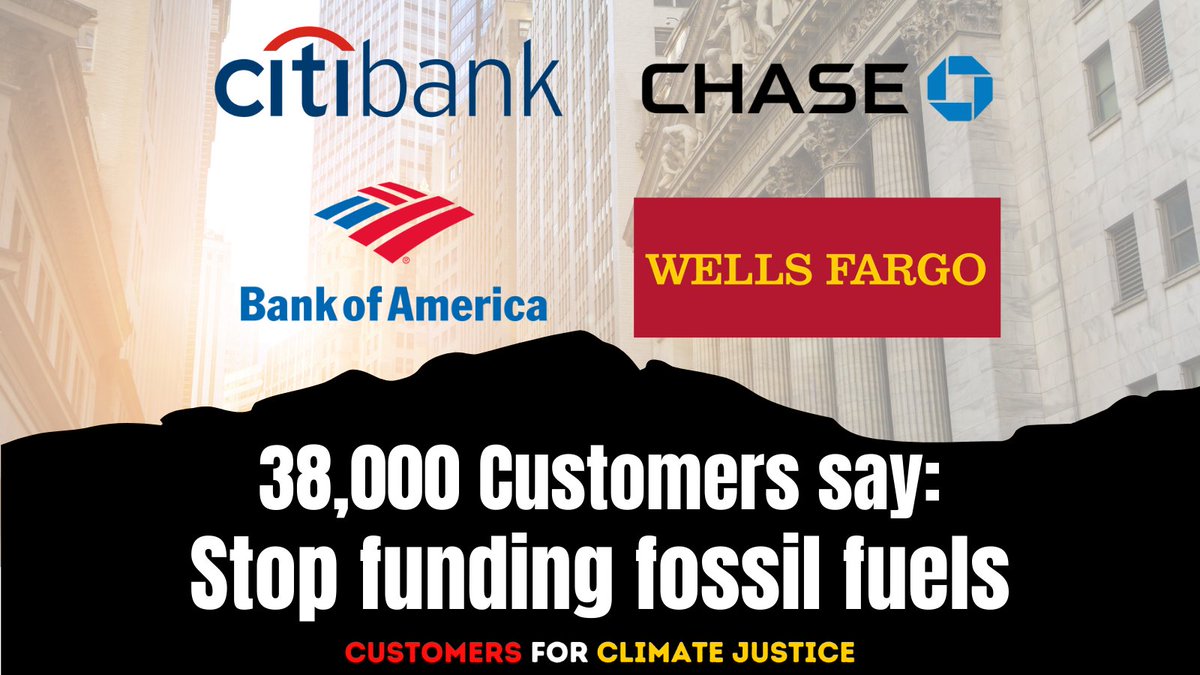 StopMoneyPipe's tweet photo. Looking for something to do this Earth Day? Bank with @Chase, @WellsFargo, @Citi, or @BankofAmerica?

Join 38,000+ customers in demanding they stop funding the corporations fueling the climate crisis:
 
https://t.co/vnIOOKBAL6

#CustomersforClimateJustice https://t.co/68UbQpPpkZ