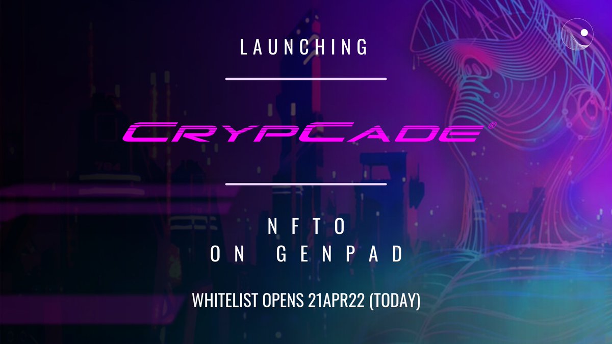 GenShards's tweet photo. 🚩The Fullstack Open Entertainment #Metaverse — @CrypCade lands on Genpad !

✨Whitelists are now open ! ✨
👉 Closes 1:00pm UTC on 23 April 2022 (Saturday)

📌 Details in this Medium Post
https://t.co/bwni80aqMS

📌 Link to Research Report
https://t.co/ScsbF8PRhE https://t.co/jQ9HbfSdVX