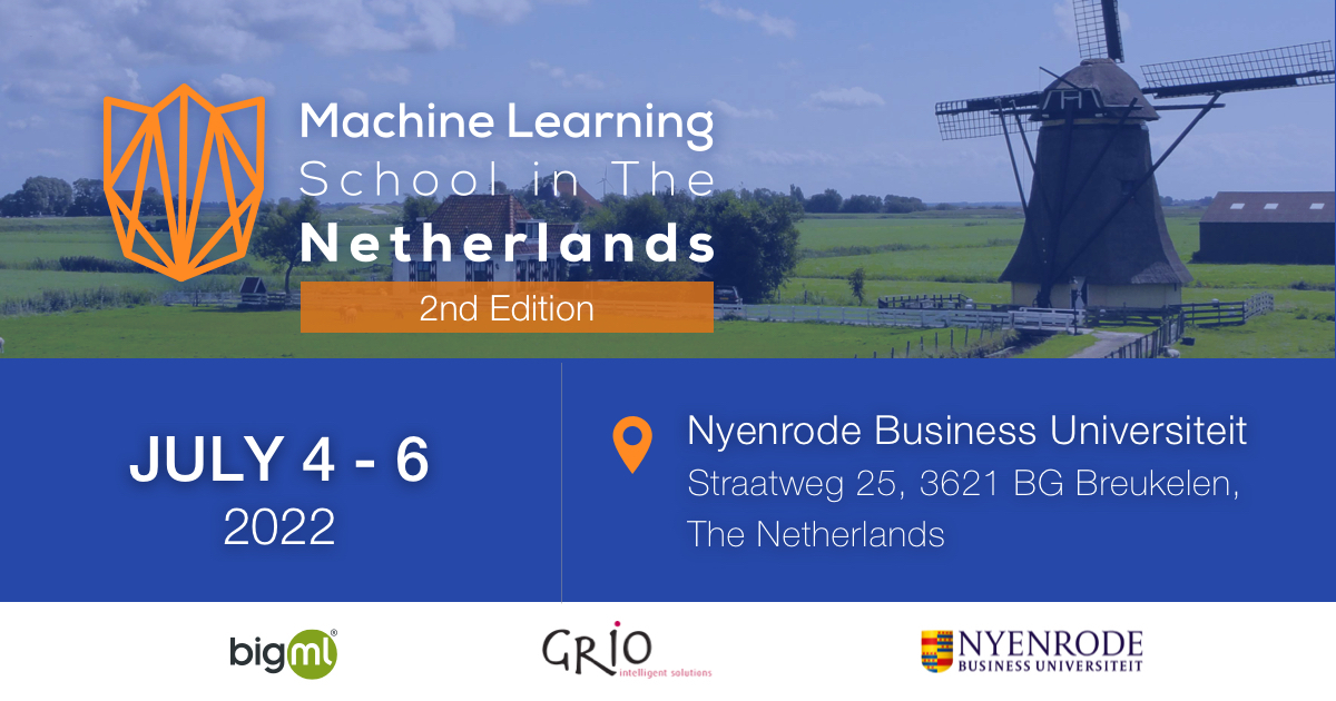 bigmlcom's tweet photo. The #DutchMLSchool is back! https://t.co/N2v8gkgrlO

We're truly excited to host on-site events again after many lockdowns. Join the new #BigMLSchool and learn from the experts how #MachineLearning is transforming the #economy

@NyenrodeBU #BigML #Executives #UseCases #Automation https://t.co/d6d3ExudhW
