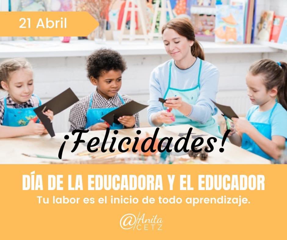 AnyCetz's tweet photo. #diadelaeducadora #21abril Muchas felicidades colegas 🎉 https://t.co/JqOebRCDz2