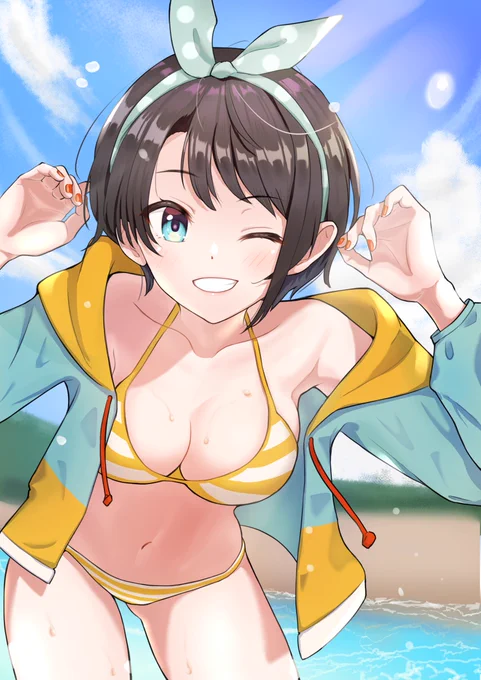 一年以上前の絵ですが
 #ホロライブサマーに願いを 