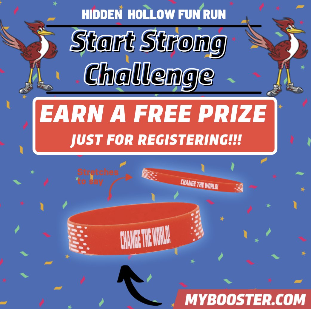 Our Boosterthon fundraiser kicks off today! Any student that is registered on MYBOOSTER.COM by TONIGHT gets their very first prize! This year, we’re raising funds for Instructional material &amp; Technology and we need your help! <a href="/hheptakingwood/">Hidden Hollow PTA</a>
