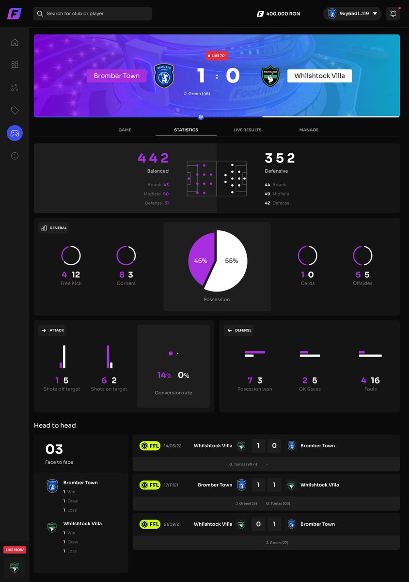 🔢 𝑾𝒉𝒐 𝒅𝒐𝒆𝒔𝒏'𝒕 𝒍𝒐𝒗𝒆 𝒔𝒕𝒂𝒕𝒔? 

🔥 When a match is live there will be a stats tab so you can take a deeper dive into what is going on in your match and adjust accordingly!