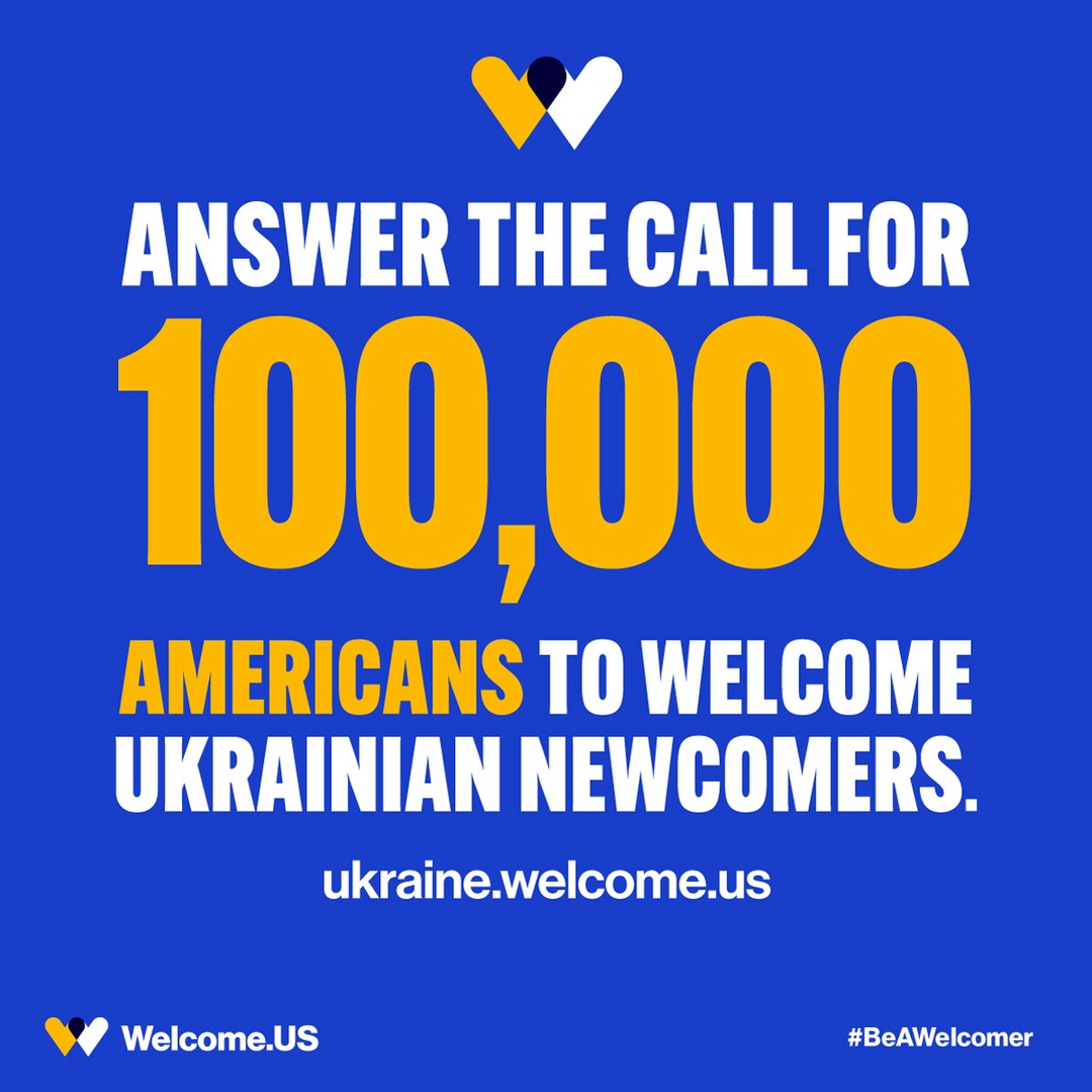 welcomeus's tweet photo. President Biden just announced "Uniting for Ukraine," allowing for 100,000 people forced to flee Ukraine to seek refuge in the U.S. But they need the support of a sponsor. That can be you.

Visit the @welcomeus Ukraine Welcome Hub at https://t.co/gwSHUOHyWF to #BeAWelcomer. https://t.co/43Y6A6wQP9