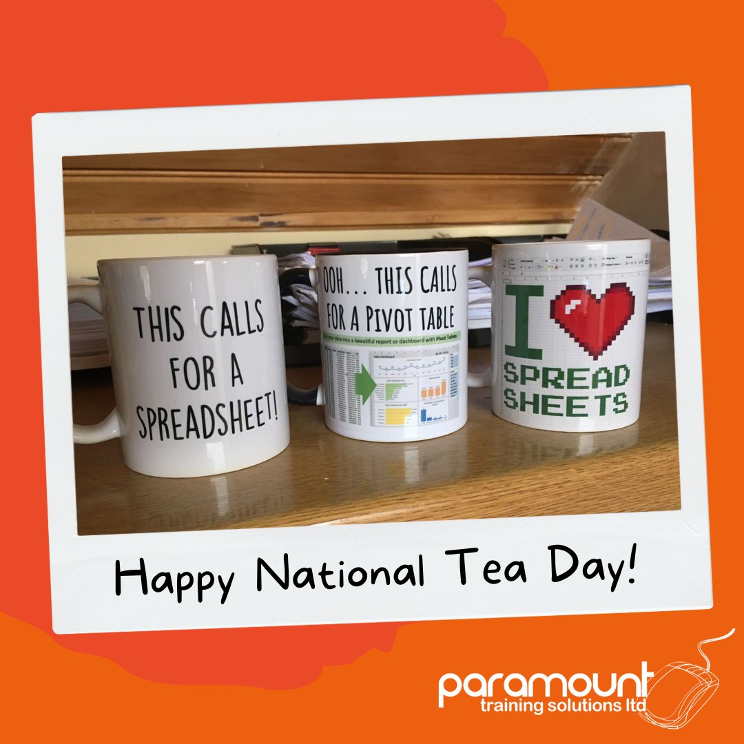 joanneparamount's tweet image. Happy National Tea Day! ☕
We have to admit, we’re not the biggest tea fans… but we do love a spreadsheet mug! Do you have a go-to mug for your brews? Share it with us in the comments 👇
#NationalTeaDay #ExcelSpreadsheets #SpreadsheetLover #MicrosoftExcel #MicrosoftTraining